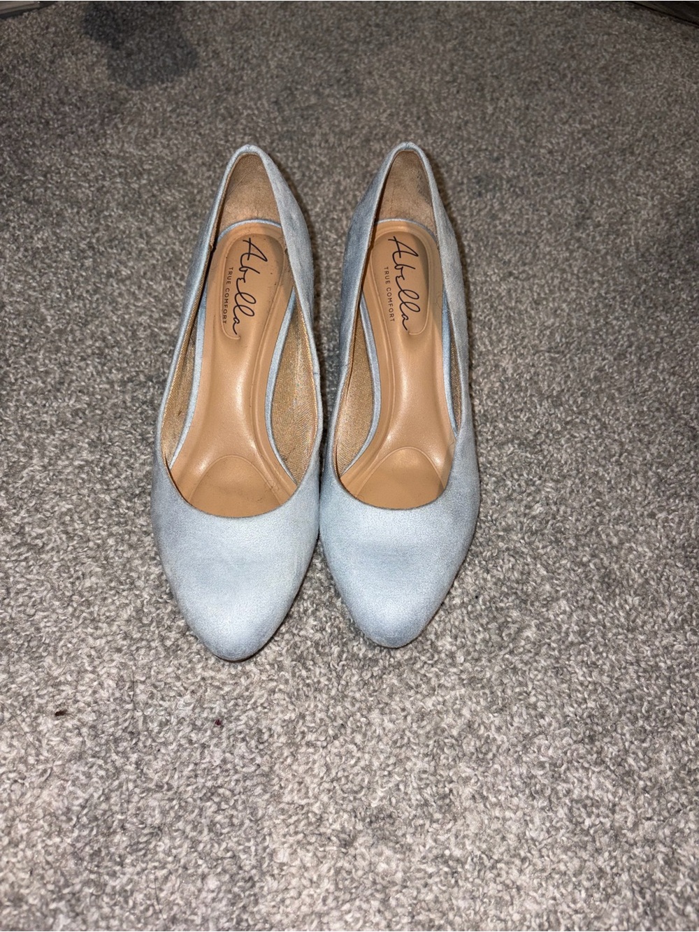 Abella Powder Blue Suede Pointed-Toe Pumps